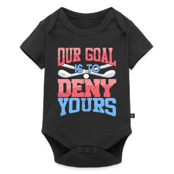 Our Goal Is To Deny Yours Funny Retro Lacrosse - Baby Premium Kurzarmbody - Schwarz - Vorne