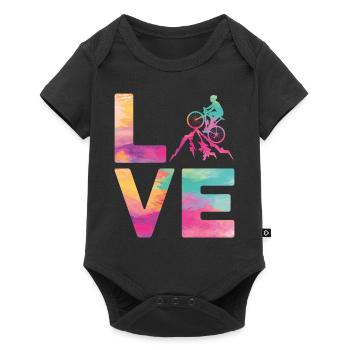 Drôle de vélo de route à vélo - Body à manches courtes Premium Bébé - noir - Devant