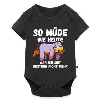 So müde wie heute seit gestern nicht Sloth Fun - Baby Premium Kurzarmbody - Schwarz - Vorne