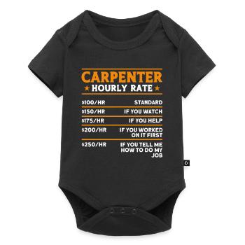 Carpenter Gift Saying Woodworking - Baby Premium short-sleeve bodysuit - black - Front