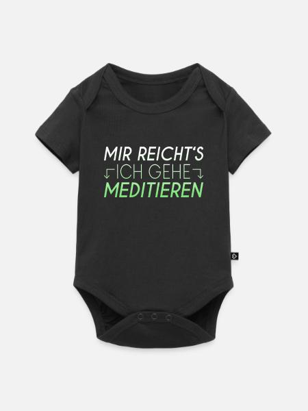 Meditieren Spruch - Baby Premium Kurzarmbody - Schwarz