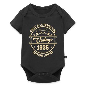 Vintage 1935 Idée Cadeau D Anniversaire Rétro 1935 - Body à manches courtes Premium Bébé - noir - Devant
