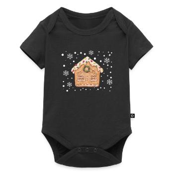 Noël bonhomme en pain d'épice maison drôle Noël - Body à manches courtes Premium Bébé - noir - Devant