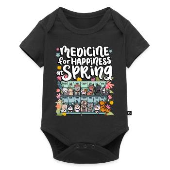 Medicine for happiness in the spring days for - Baby Premium short-sleeve bodysuit - black - Front