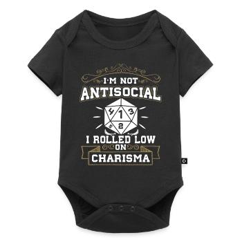 Pas antisocial, j’ai roulé avec un faible charisme - Body à manches courtes Premium Bébé - noir - Devant