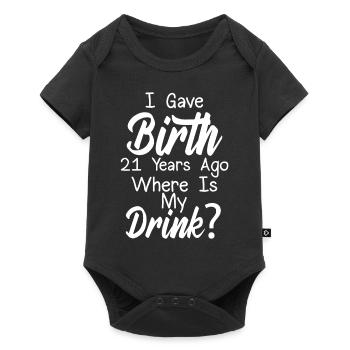 I was born 21 years ago, where is my - Baby Premium short-sleeve bodysuit - black - Front