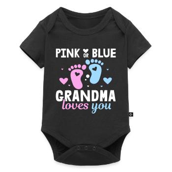 Rosa Oder Blaue Oma Liebt Dich Vater Geschlecht - Baby Premium Kurzarmbody - Schwarz - Vorne