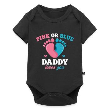 Pink or Blue Daddy Loves You Father Gender - Baby Premium short-sleeve bodysuit - black - Front