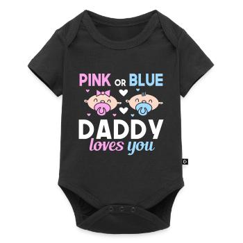 Pink or Blue Daddy Loves You Father Gender - Baby Premium short-sleeve bodysuit - black - Front