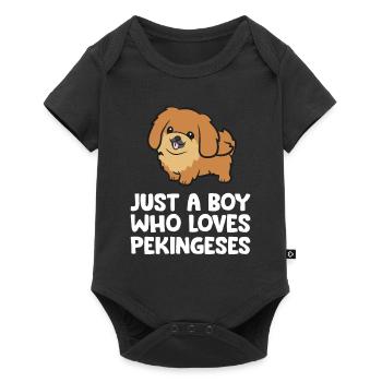 Juste un garçon qui aime pékinois - Body à manches courtes Premium Bébé - noir - Devant
