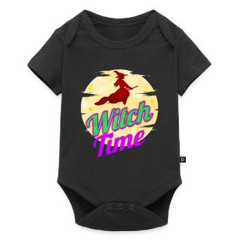 Witch Flying By The Moon Witch Time Halloween - Baby Premium short-sleeve bodysuit - black - Front