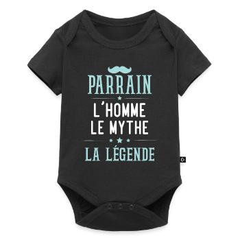 Parrain, l'homme, le mythe, la légende - Body à manches courtes Premium Bébé - noir - Devant
