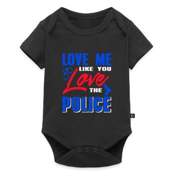 Love Me Like You Love The Police Cool Retro - Baby Premium short-sleeve bodysuit - black - Front
