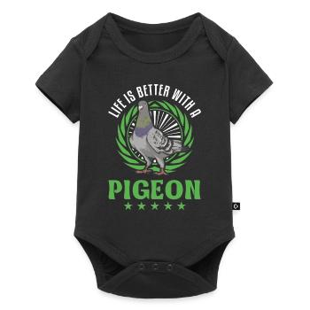 Life is better with a Pigeon Pigeon Pigeon Fancier - Baby Premium short-sleeve bodysuit - black - Front