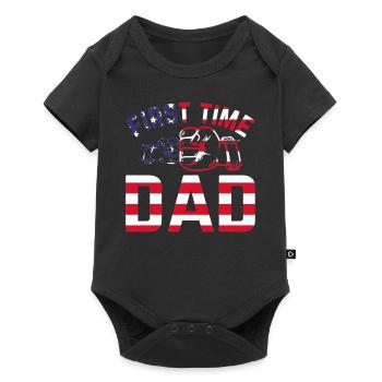 Première fois papa drapeau américain papa pour être papa Pat - Body à manches courtes Premium Bébé - noir - Devant