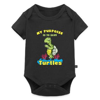 Turtles Sea turtles Land turtles - Baby Premium short-sleeve bodysuit - black - Front