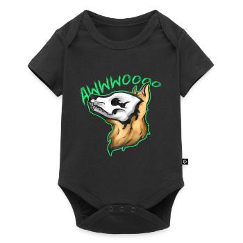Skull Wolf Wereweolf Howling On Halloween - Baby Premium Kurzarmbody - Schwarz - Vorne
