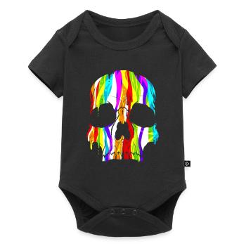 Colorful Skull Paint Dripping Day Of The Dead And - Baby Premium Kurzarmbody - Schwarz - Vorne
