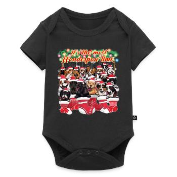Cute Dog Breeds Christmas Dog Lover - Baby Premium short-sleeve bodysuit - black - Front