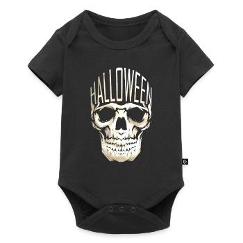 Skull Has Only Halloween in His Head Crown - Baby Premium Kurzarmbody - Schwarz - Vorne