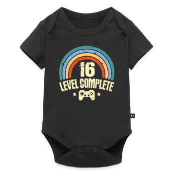 16ème anniversaire Niveau 16 ans Drôle de joueur - Body à manches courtes Premium Bébé - noir - Devant