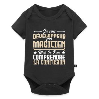je suis Développeur pas magicien - Body à manches courtes Premium Bébé - noir - Devant