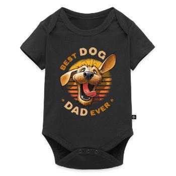 Meilleur chien Papa Jamais Golden Retriever Master Père - Body à manches courtes Premium Bébé - noir - Devant
