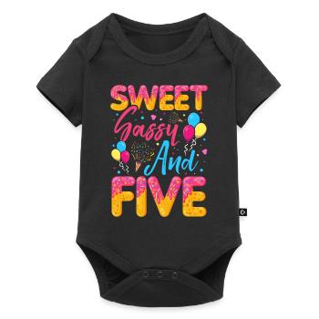 Sweet Sassy And Five Sprinkles Délicieux Beignet - Body à manches courtes Premium Bébé - noir - Devant