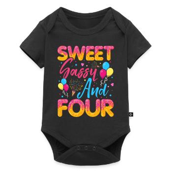 Sweet Sassy et quatre saupoudrages délicieux beignet - Body à manches courtes Premium Bébé - noir - Devant