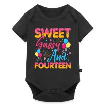 Sweet Sassy And Fourteen Sprinkles Delicious - Baby Premium short-sleeve bodysuit - black - Front