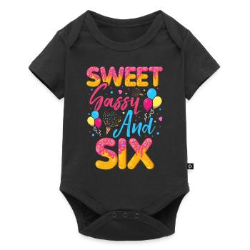 Sweet Sassy And Six Sprinkles Délicieux Beignet - Body à manches courtes Premium Bébé - noir - Devant