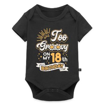 Trop groovy pour mon 18e anniversaire, dix-huit ans - Body à manches courtes Premium Bébé - noir - Devant