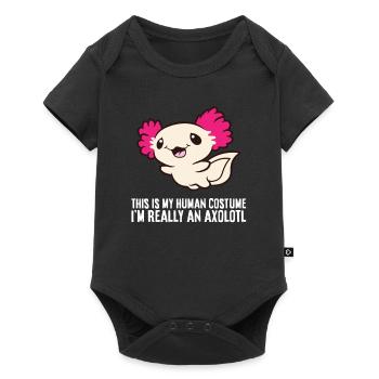 C’est mon costume humain, je suis vraiment un axolotl - Body à manches courtes Premium Bébé - noir - Devant