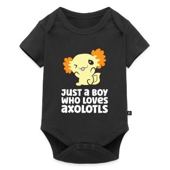 Juste un garçon qui aime Axolotls - Body à manches courtes Premium Bébé - noir - Devant