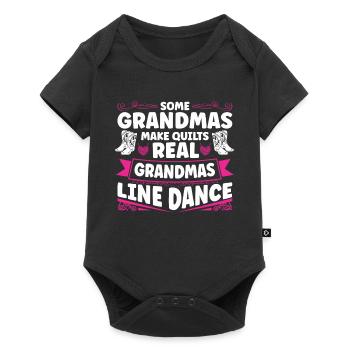 Oma Großmutter Sprüche Line Dance Wester Tanzen - Baby Premium Kurzarmbody - Schwarz - Vorne