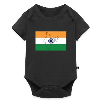 Drapeau de l’Inde - Body à manches courtes Premium Bébé - noir - Devant