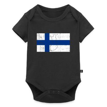 Finland Flag - Baby Premium short-sleeve bodysuit - black - Front