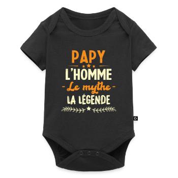 Papy l'homme le mythe la légende humour cadeau - Body à manches courtes Premium Bébé - noir - Devant