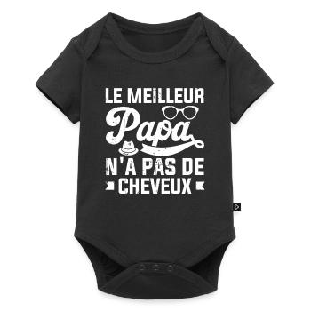 Le Meilleur Papa N'a Pas De Cheveux - Body à manches courtes Premium Bébé - noir - Devant