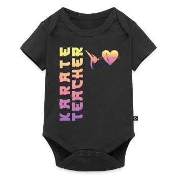 Karate Black Belt Gi Uniform - Baby Premium Kurzarmbody - Schwarz - Vorne