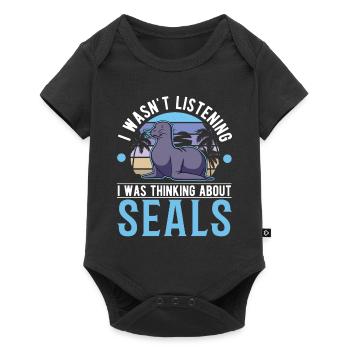 Seal Gift Sea Lion Seal - Baby Premium short-sleeve bodysuit - black - Front