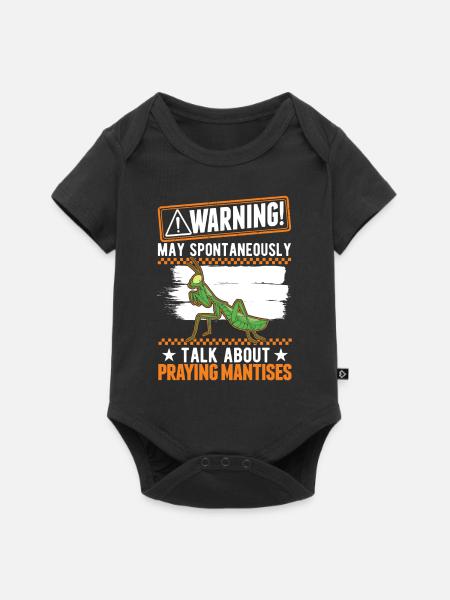 Gottesanbeterin Mantis Fangschrecke - Baby Premium Kurzarmbody - Schwarz