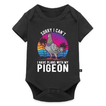 Pigeon Gift Pigeon Fancier Pigeon Breeding - Baby Premium short-sleeve bodysuit - black - Front