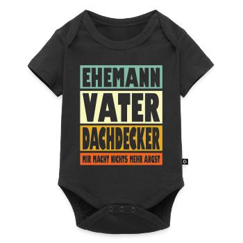 Dachdecker Vater Ehemann Held - Baby Premium Kurzarmbody - Schwarz - Vorne