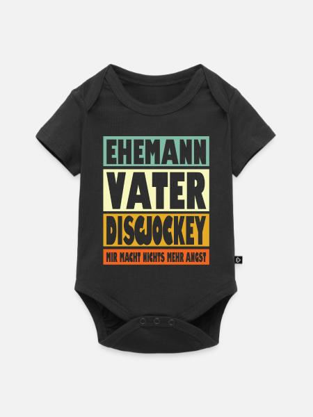 Discjockey Vater Ehemann Held - Baby Premium Kurzarmbody - Schwarz