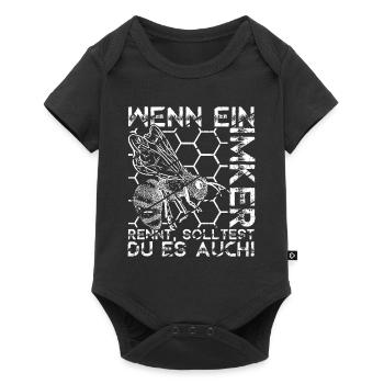 Wenn ein Imker Rennt, Solltest du es auch! Imker S - Baby Premium Kurzarmbody - Schwarz - Vorne