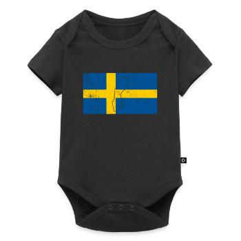 Drapeau de la Suède - Body à manches courtes Premium Bébé - noir - Devant