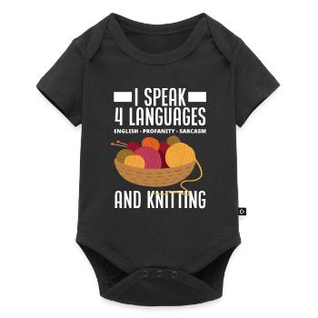 Langues à tricoter Sarcasme - Body à manches courtes Premium Bébé - noir - Devant