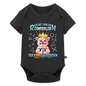 Zocken Reichet mir den Controller Gaming - Baby Premium Kurzarmbody - Schwarz - Vorne