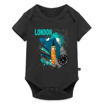 London England UK City Skyline Vintage Retro - Baby Premium short-sleeve bodysuit - black - Front